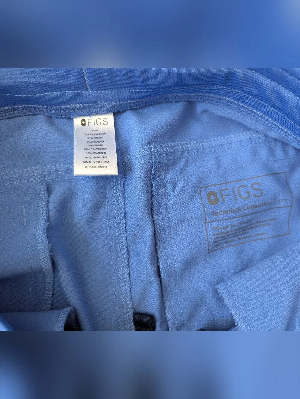 Figs Light Blue Straight-Leg Scrub Pants